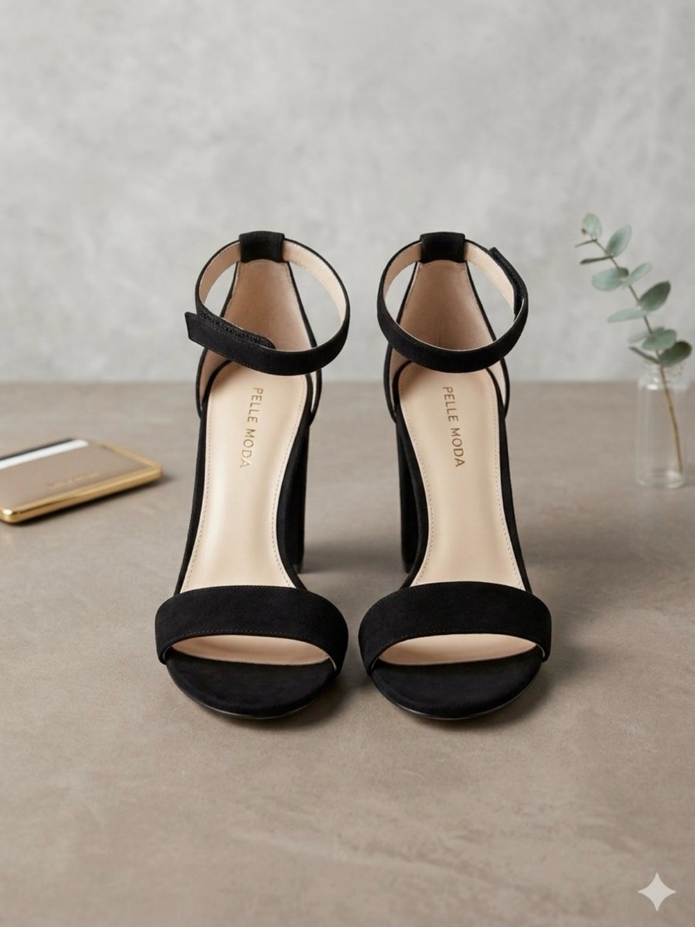 NIB - Pelle Moda Suede Open-Toe Ankle-Strap Heels - Size 8.5